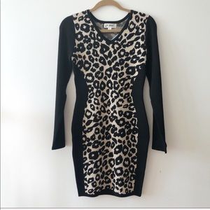 Say What Black Dress With Cheetah Print